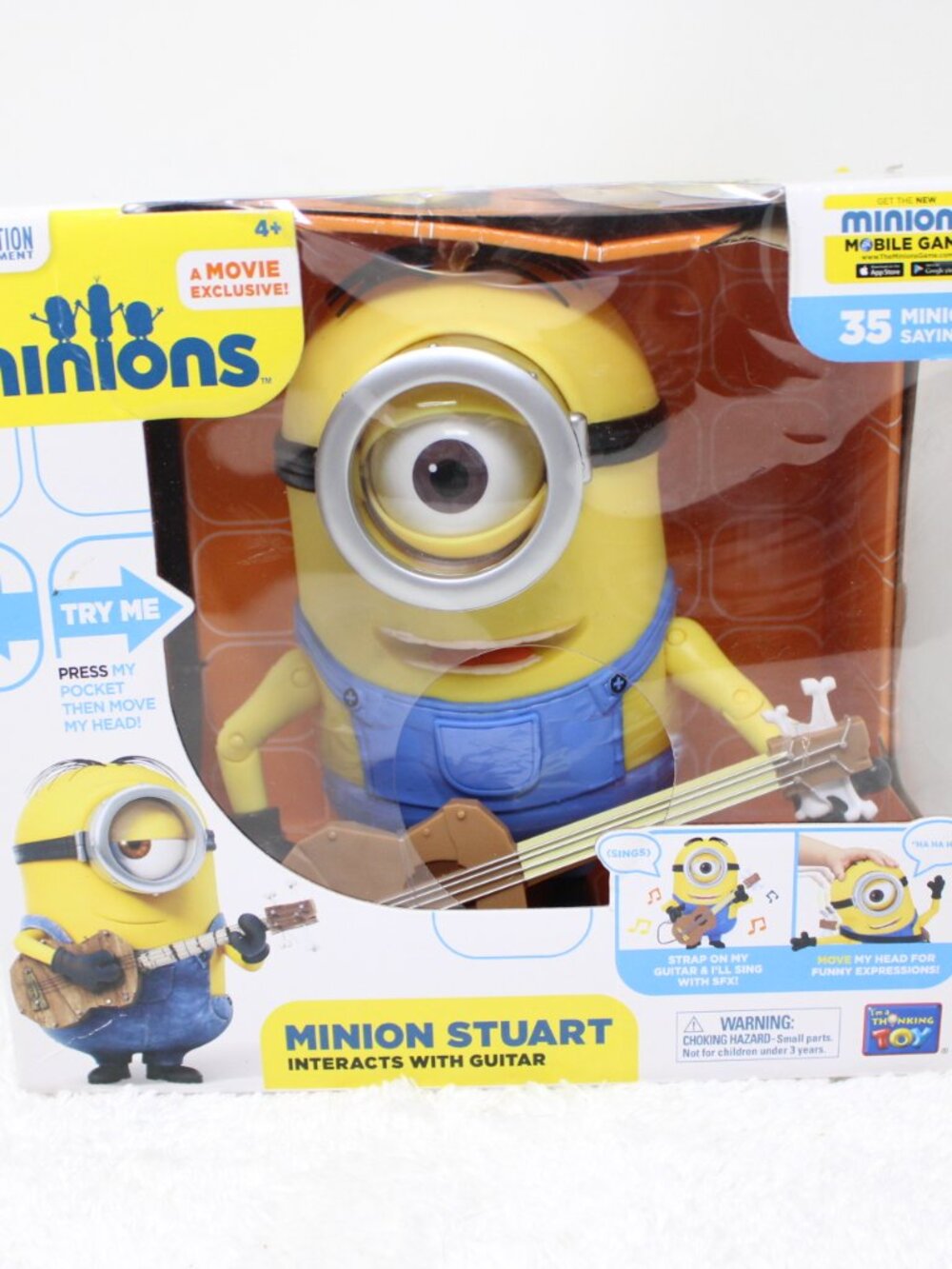 Despicable Me Minion Stuart With Guitar Interactive Talking Action‎ Figure RARE